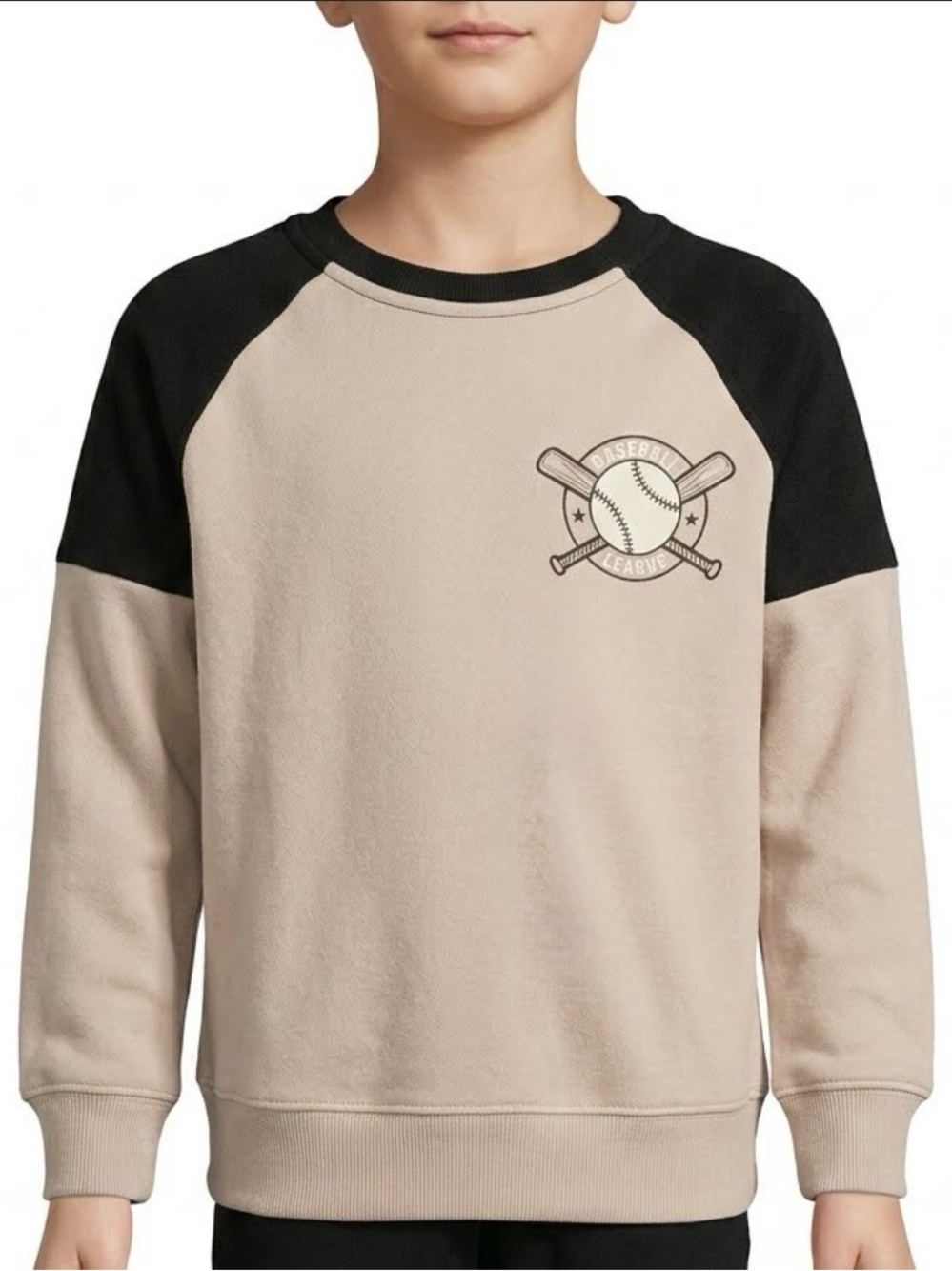 Jumping Beans Black and Cream Crewneck Sweater